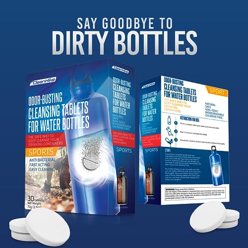 CleanHike Tumbler Water Bottle Cleaning Tablets - (90 Tablets) All Natural Ingredient, Great for All Stainless, Plastics, Ceramic and Glass Drinking Containers, Individually Packed (3)