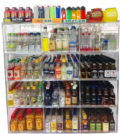 Commercial Retail Display for Mini Sampler 50ml Liquor Shot Airplane Bottles (Assembly Needed) Nips Rack Also Any Other Point of Sale Items 12 Section - color: no dividers