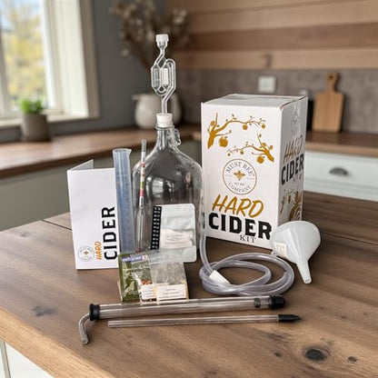 Deluxe Hard Cider Making Kit- 1 Gallon Homebrew Starter Set- DIY Hard Cider Brewing Kit- Includes Auto-Siphon Hydrometer- Must Bee Company - size: Deluxe Hard Cider Kit
