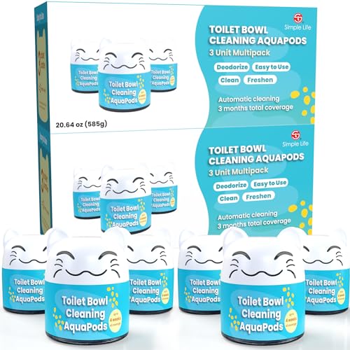Simple Life Toilet Bowl Cleaner | Automatic Long-Lasting Toilet Bowl Cleaner Tablets | Easy-To-Use, Septic Safe Toilet Cleaner in Bottle | Powerfully Cleans and Prevent Stain Build Up | 6 Count - size: 6 Count (Pack of 1)