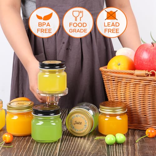 30 Pack Mason Jars 8 oz with Black Lids, Half Pint Canning Jars with 40 Free Labels, Regular Mouth Glass Jars for Canning, Preserving, Candle, DIY & Meal Prep - color: Black-8oz-30
