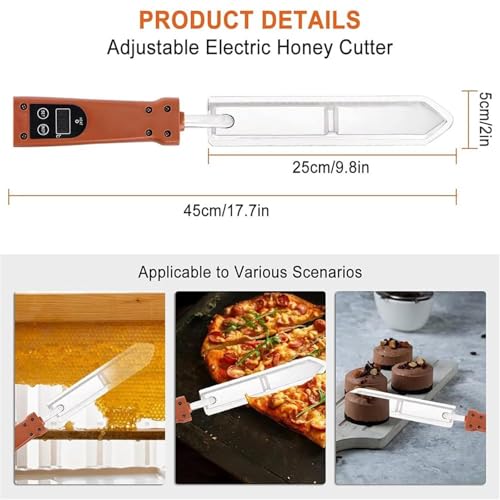 Electric Honey Cutter, Stainless Steel Honey Uncapping Knife with Temperature Control(50-180℃), Honey Extractor for Honey Combs, Beekeeper