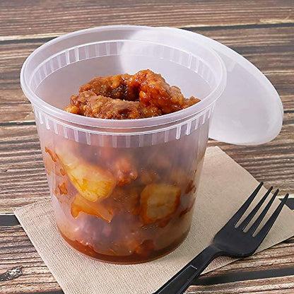 Karat [24oz - 240 ct] Clear PP Injection Molded Round Deli Containers with Lids (FP-IMDC24-PP - color: Clear, size: 24oz