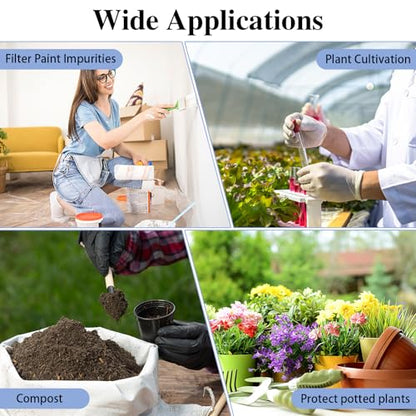 10 PCS Paint Strainer Bags 5 Gallon, Paint Filter Bag White Fine Mesh Strainer Bags, Elastic Top Opening Mesh Bag for Gardening, Paint