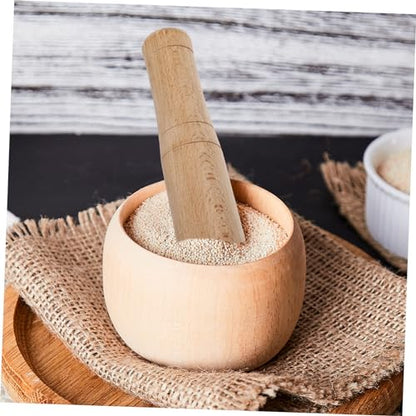 INOOMP Wooden Pestle Rod Lightweight Ergonomic Kitchen Gadget for Garlic Mashing Sauerkraut Pounder Food Grinding Stick for Sauces Purees and Pastes Random Color