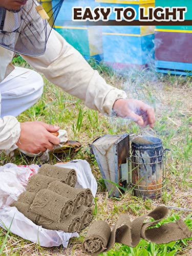 Moukeren 6 Pound Bee Smoker Fuel for Beekeeping Jute Burlap Smoker Fuel Rolls Bee Hive Smoker Fuel, Easy to Light, Burn for a Long Time, Produce Clean and Cool Smoking for Beehive Smoker
