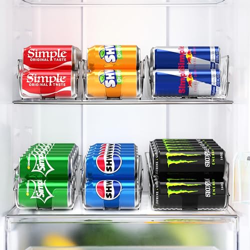 Simple Houseware Tall Skinny Can Organizer and Dispenser for Refrigerator or Pantry, Clear, Set of 2 - size: 2 Pack, style: Skinny Tall Can