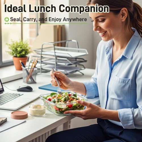NETANY 2oz Glass Salad Dressing Containers, 6-Pack Small Sauce Containers with Lids and Mini Condiment Cups Containers,To Go Glass Jars for Meal Prep Lunch box - size: 2oz