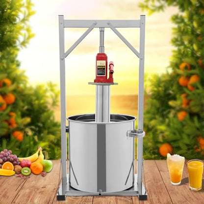 Fruit Wine Press, Manual Stainless Steel Cider Press with Hydraulic for Cider, Grape Wine Making Supplies (36L) - style: 36L