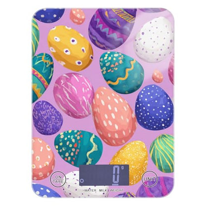 Food Scale Kitchen Scale for Baking Cooking Digital Food Weighing Measuring Scale Small Waterproof Electric Food Scale Colorful Cute Easter Eggs - color: Colorful Cute Easter Eggs