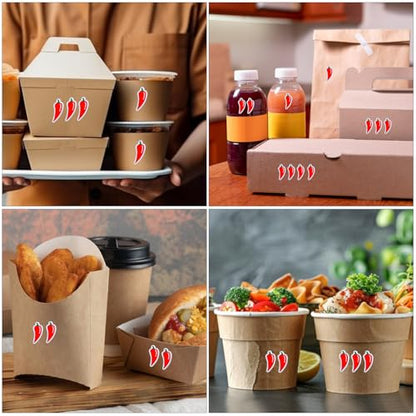 700 Pcs Spicy Stickers, Red Hot Chili Pepper Stickers Waterproof Vinyl Self Adhesive Spicy Level Indicator Labels Grocery Store Food Warning Spicy Labels for Scrapbooking Kids DIY Calendar Crafting