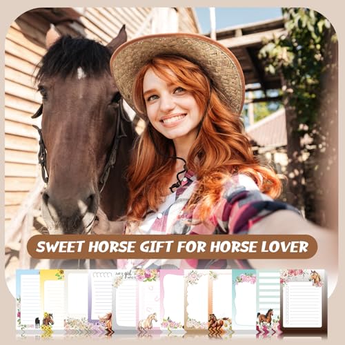Chiisong 12 Pieces Horse Sticky Notes to Do List Notes Horses Lover Gift for Women, 3x4 Inch Animal Writing Memo Pads Flower 30 Sheet Pads, Animal Self Stick Memo Office Supplies Cute Small Gift - style: Horse Style