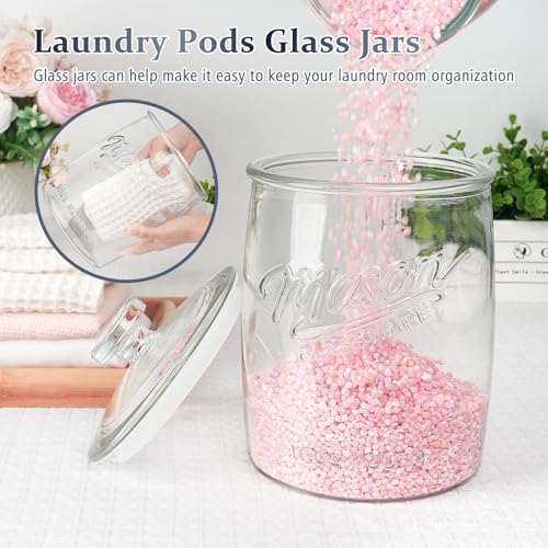 Folinstall 1 Gallon Glass Cookie Jar, Large Glass Jar with Airtight lid, Glass Food Storage Container for Cookies, Candy, Flour, Dog Treats, Coffee, Laundry Room Storage & Pantry - size: 1 Gallon/1 Pack