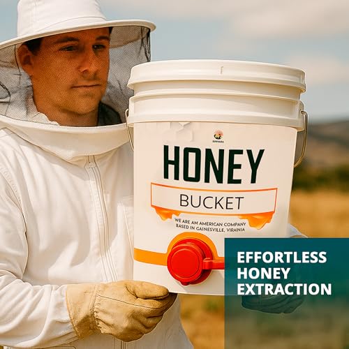 Honey Bucket 5 Gallon Bucket with Spigot Extractor Equipment Food-Grade PP 20L Capacity + Honey Strainer Filter Honey Filter 2 Piece Honey Double Strainer Honey Extractor Equipment Stainless Steel - style: Strainer Filter + Bucket
