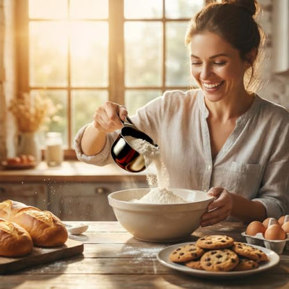 Color Up ½ Cup Measuring Cup (120 ml) – Premium Black Stainless Steel, Accurate for Wet & Dry Ingredients, Embossed Markings, Easy-Pour Spouts, Dishwasher-Safe, Kitchen Essential - size: 1/2 Cup (120 ml) Black