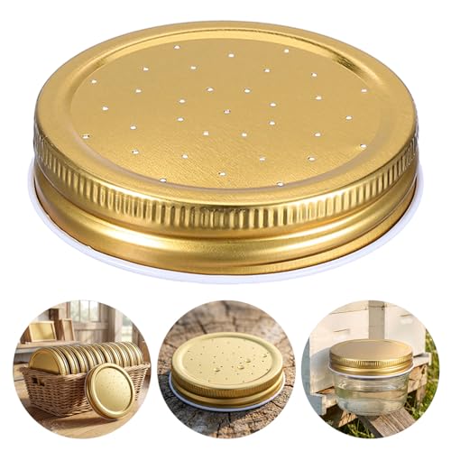 Yardwe 3pcs Metal Bee Hive Feeding Covers for Beekeeping, Effortless Setup and Steady Water Supply, Yellow Bee Watering Station Replacement Lids for Beehive Entrance