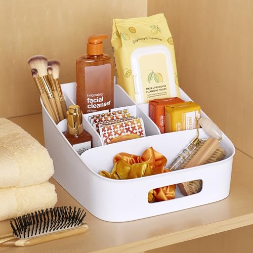 YouCopia ShelfBin Adjustable Snack Bin, BPA-Free Divided Storage Basket for Kitchen Pantry Organization, One Size, Speckled White - size: Adjustable Snack Bin