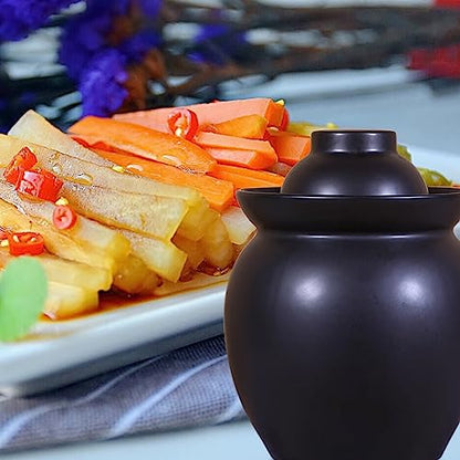 Traditional Chinese Pickle Jar Ceramic Jar with Lid, Fermentation Kit Crock with Water Seal Airlock Lid, Fermentation Jar for Pickles, Kimchi, Sauerkraut,Paocai Jar Blue-1.5Kg - color: Blue-1.5kg, size: 1.5Kg