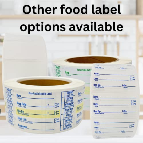 2x1 Dissolvable Labels for Food Containers (500, Blue) - Writeable, Heat-Resistant, Freezer-Safe, Bilingual Restaurant Supplies - color: Blue, size: 500