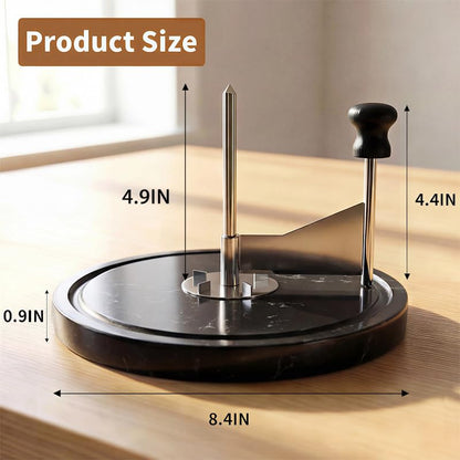 ZZXLLLO Girolle Cheese Curler Shaver Wheel – Stainless Steel Cheese Slicer Flower Maker Tool for Tête de Moine – Black Marble Base with Dome Lid - color: Black