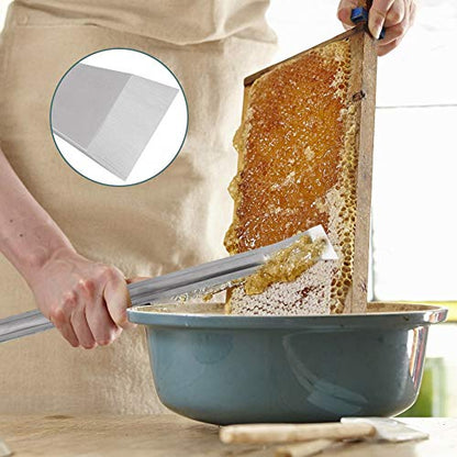 FTVOGUE 390mm Extra Long Hives Tool Stainless Steel Beehive Scraper Rust Proof Beekeeping Tool with Hooked End for Propolis Removal Apiary Work