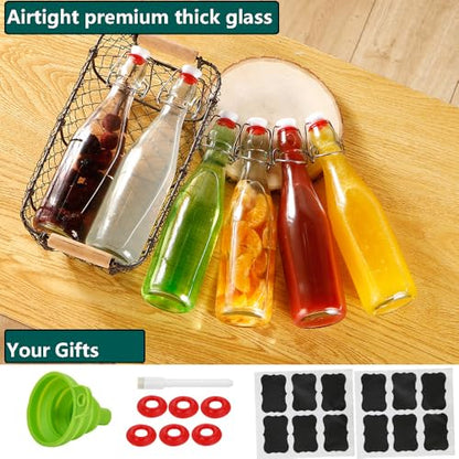 ZEBEIYU 12 Pack 8.5 oz swing top glass bottles,flip top glass bottle with airtight lid for home brewing,kombucha,kefir,vanilla extract,beer,oil,vinegar,homemade juices,soda,beverages,2nd fermentation - size: 8.5 oz