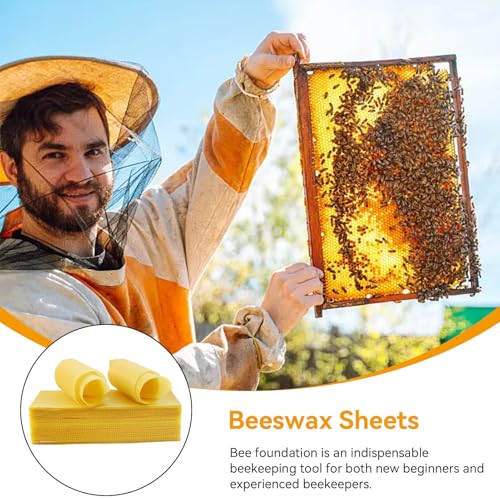 Agatige 10PCS Beeswax Sheets for Candle Making, Natural Beeswax Honeycomb Foundation Sheets Candle Rolling Kit for Kids Adults