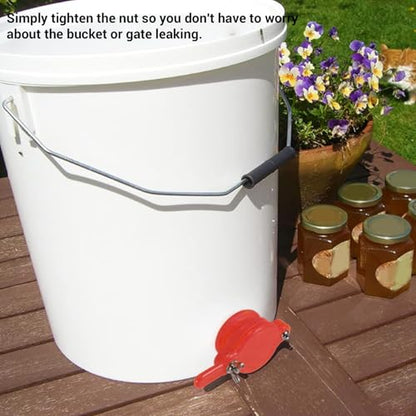 2PCS Honey Gate Valve, Leak Proof Honey Extractor Tap, Beekeeping Equipment Bee Hive Tool for Beekeeper, Bottling Buckets, Jars (Red) - color: Red