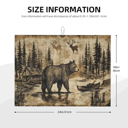 Carbine Bear Dish Drying Mat for Kitchen Counter Microfiber Super Absorbent Non-Slip Dish Drying Pad for Countertops Dishes Utensils Stylish Quick-Dry Machine Washable 18x24 Inch - color: Beer