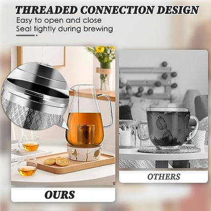 Yoassi Tea Infusers for Loose Tea, Extra Fine Mesh Tea Strainers, 18/8 Stainless Steel Loose Leaf Tea Steeper Tea Diffusers with Extended Chain Hook and Drip Tray 1 Pack - size: Barrel 1 Pack