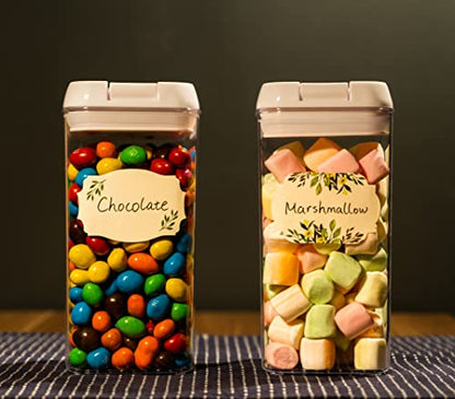 MONEST Waterproof & Oil Resistant Jar & Lid Stickers - Pantry/Canning, Spice & Bottle Labels (Floral 3x2) - style: Floral 3x2