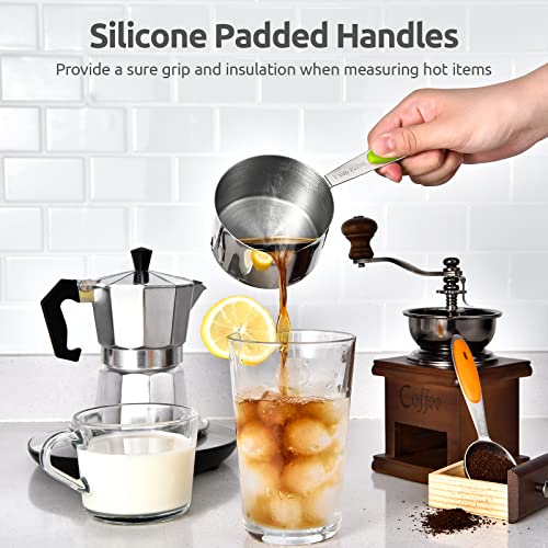 U-Taste 12 Piece Measuring Cups and Spoons Set in 18/8 Stainless Steel : 7 Measuring Cups & 5 Measuring Spoons - color: Multicolors