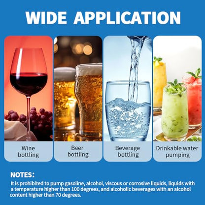 Portable USB Electric auto siphon Self Priming Pump for Bottling Home Brew Beer,Wine, Beverages and Kombucha,Food Grade Water Transfer Pump With 6.5 Feet hose,2L/min,Low Noise - color: Black Button-Switch With Hook