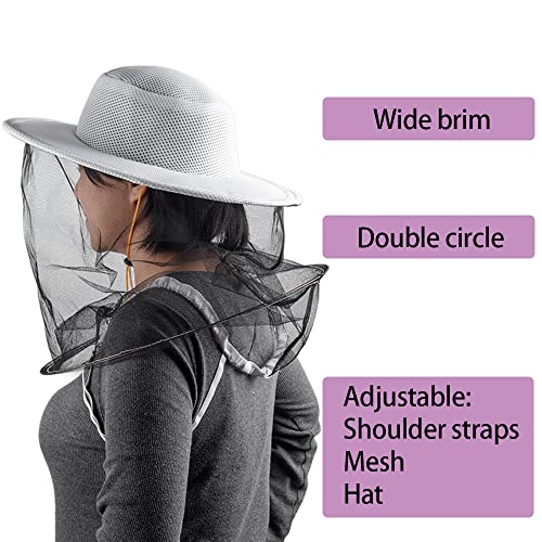 Beekeeping Veil Hat Bee Keeper Hunting Net Cap Beekeepers Costume Gnats Insect Bug Mosquito Mesh Hats for Men Women