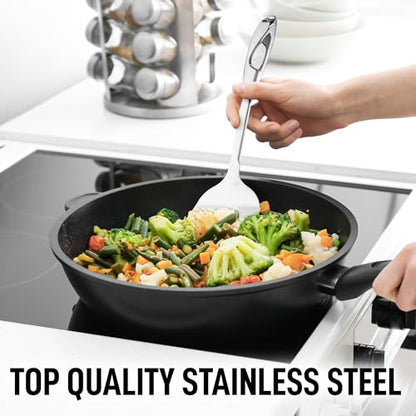 Zulay Kitchen Stainless Steel Solid Spatula - 15” Large Metal Turner for Cooking, Frying & Grilling - Durable, Heat-Resistant & Dishwasher Safe Kitchen Utensil for Everyday Use - size: Solid Turner
