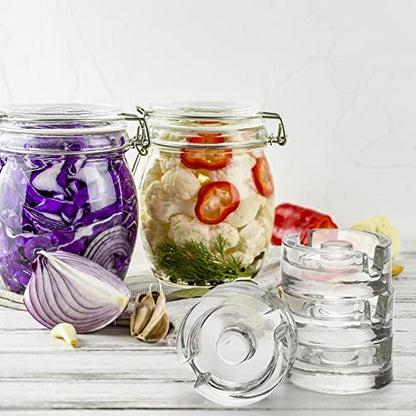9 Pack Fermentation Weight with Easy Grip Handle, Glass Fermentation Kit, Fermentation Lids for Wide Mouth Mason Jars, Pickle