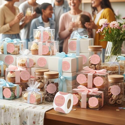 PANTIDE Food Allergy Notice Stickers - 500 Count Allergen Warning Label Gold Foil Adhesive Round Decal Roll, Food Alert Safety for Restaurant Home Kitchen Bakery Cake Shop (2 x 2 Inch, Pink) - color: Food Allergy Pink