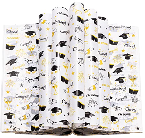 Graduation Wax Paper, 100 Pcs, 8.6 x 9.8 inches, Waterproof & Oil-proof, Perfect for Food Wraps, Sandwiches, Candy, Cookies, Picnic Baskets - color: Graduation