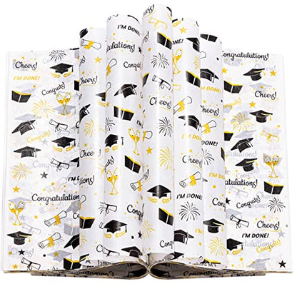 Graduation Wax Paper, 100 Pcs, 8.6 x 9.8 inches, Waterproof & Oil-proof, Perfect for Food Wraps, Sandwiches, Candy, Cookies, Picnic Baskets - color: Graduation