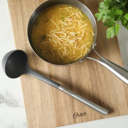 Oster Chadswyck 13” Cooking Ladle, Heat Resistant Silicone Head, Stainless Steel Handle, Safe for Nonstick Cookware, Dishwasher Safe - color: Chadswyck (13" Ladle)