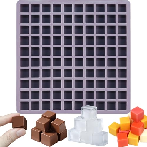 Square Chocolate Mold, 100 Cavities Mini Square Candy Molds | Non-stick Small Rectangular Silicone Gummy Molds Bite Size for Caramels, Jelly, Ice Cubes, Pet Treats, Hard Candy - color: 100 Cavity Small Square Mold