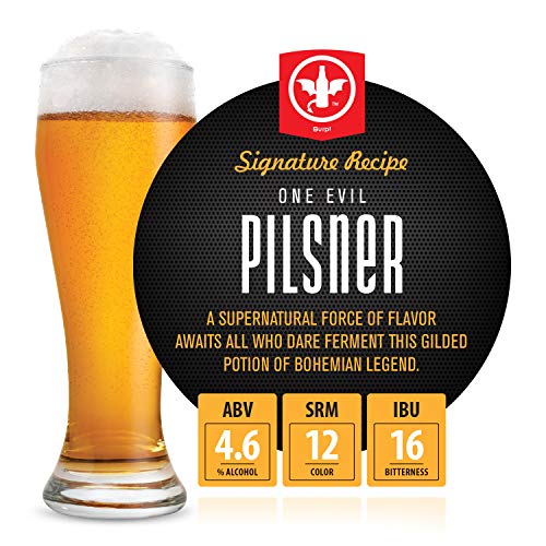 1 Gal. One Evil Pilsner Beer Recipe Kit - Makes a Wicked-Good 4.6% ABV Batch of Craft Brewed Beer