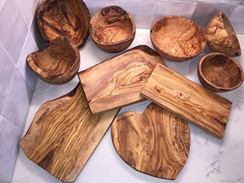 5.5" Rustic Olive Wood Mortar and Pestle Set- Crusher Grinder for Herbs, Spices Garlic, Seeds, Nuts, Pesto, Sauces.