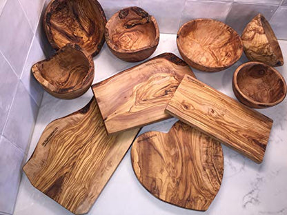 5.5" Rustic Olive Wood Mortar and Pestle Set- Crusher Grinder for Herbs, Spices Garlic, Seeds, Nuts, Pesto, Sauces.