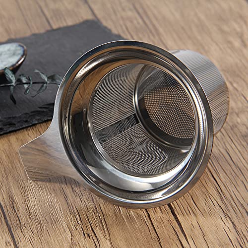Extra Fine Mesh Tea Infuser Stainless Steel Tea Strainer for Loose Leaf Tea and Coffee, Tea Steeper with Large Capacity and Easy to Clean, Single Handle for Hanging on Teapots, Mugs, Cups - color: Silver-B