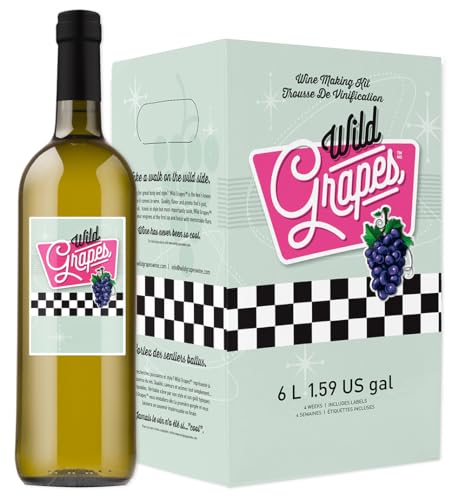 Wild Grapes Premium DIY Wine Making Kits - Chardonnay Style - Makes Up to 30 x 750mL Bottles, 6 Gallons of Wine