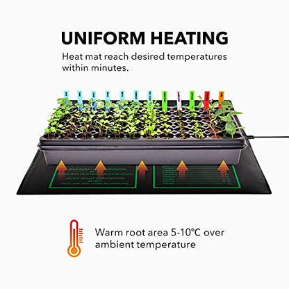 BN-LINK Seedling Heat Mat Warm Hydroponic Heating Pad Waterproof 20" x 20.75" for Seed Starting Greenhouse and Germination - size: 20 x 20.75