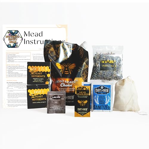 Craft A Brew - Mead Maker’s Choice - Butterfly Effect Mead Recipe Kit - Ingredients & Instructions for Mead Fermentation & Backsweetening – With Orange Blossom Honey - Makes 1 Gallon Still Mead - color: Butterfly Effect