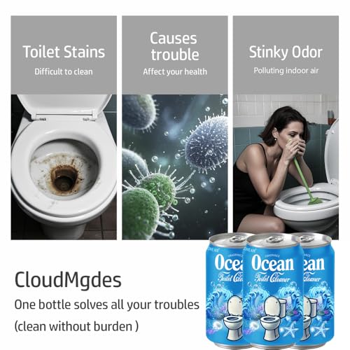 Beverage can Toilet Bowl Cleaner,Septic Toilet Bowl Tablets in Bottles, Automatic Long-Lasting Toilet Cleaner Bottle,Powerfully Cleans and Prevent Stain Build Up (3PCS, Ocean Scent)