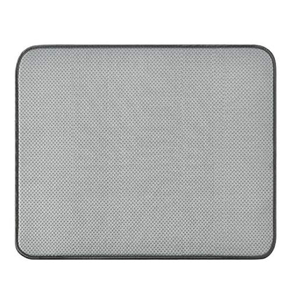 SUBEKYU Dish Drying Mat for Kitchen Counter, Microfiber Absorbent Dishes Drainer/Rack Pads under Sink, 19.6 by 16.1 inches, Set of 2, Grey, Ripple - color: Ripple 2P 19.6*16.1